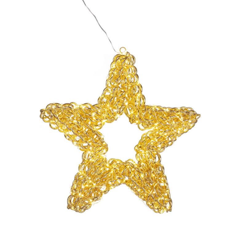 Stella luminosa oro di Natale con 500 led e alta 50 cm, perfetta come decorazione di Natale